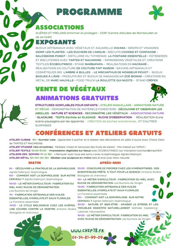 Le CHEP fête la Nature, samedi 30 mai 2026, 9H-17H